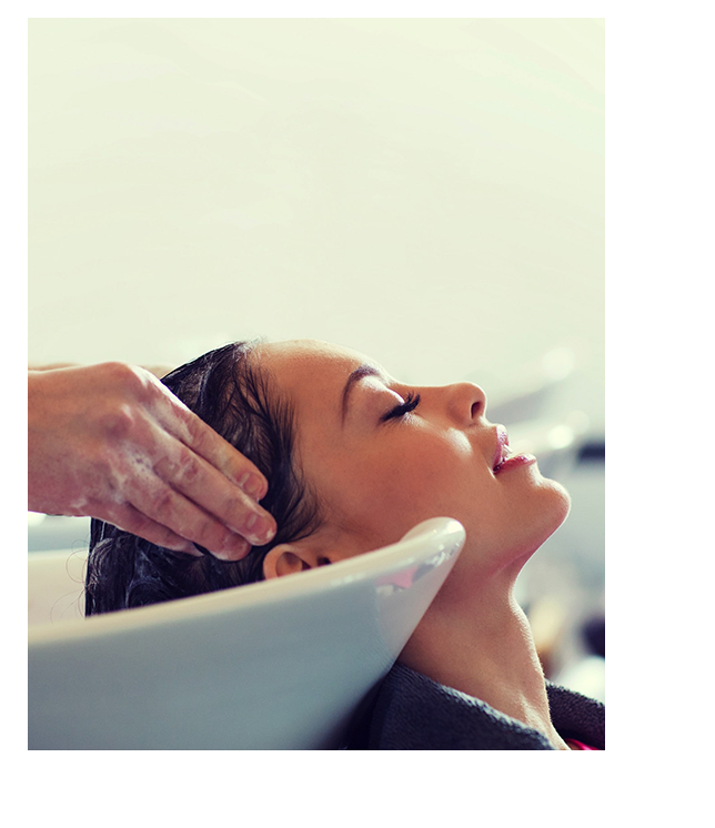 woman washing hair