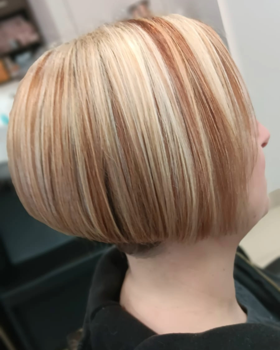 after blonde and copper highlights hair colour at studio 74 salon peterborough