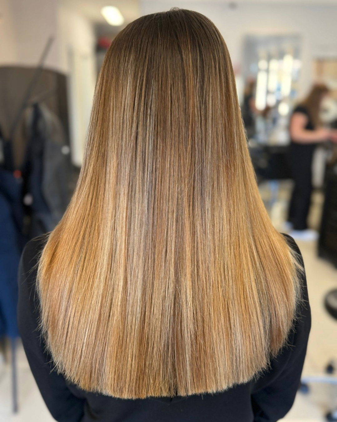 after caramel blonde balayage hair colour make over on long hair (1)