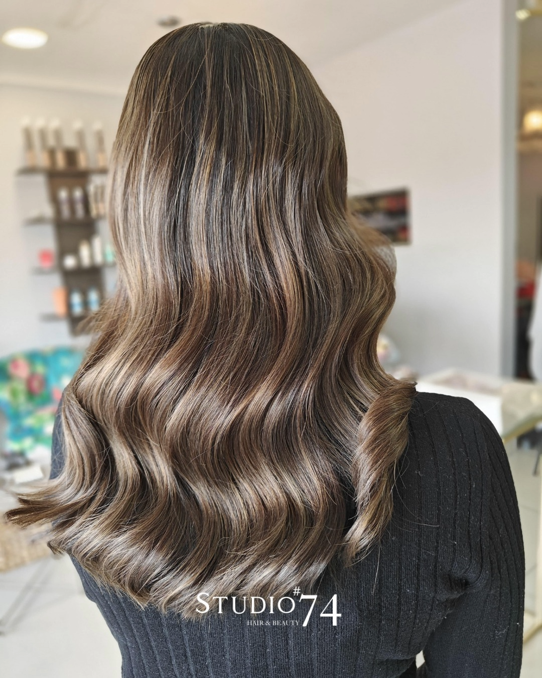 glossy brunette balayage make over colour