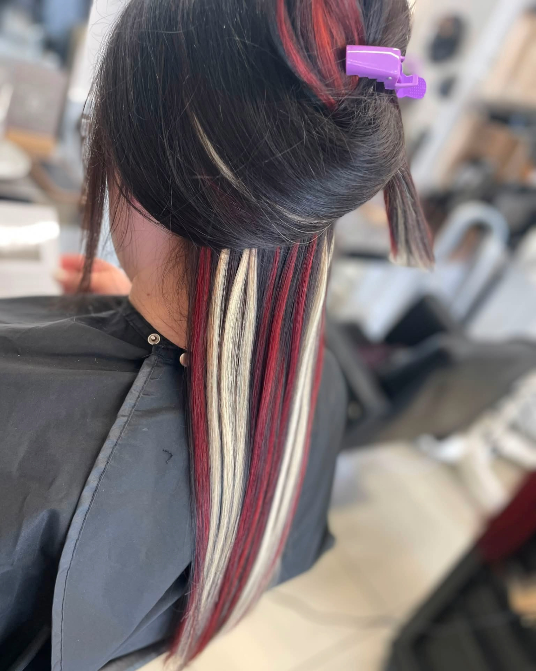 fitting process of coloured nano bond extensions on long hair fitting process of coloured nano bond extensions on long hair
