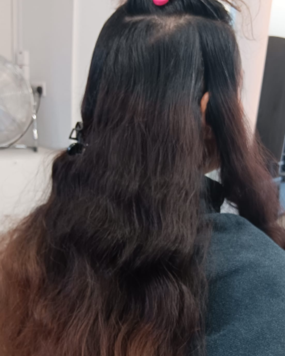 Before Image of a Brunette Balayage Summer Hair Makeover at Studio 74 Salon in Peterborough
